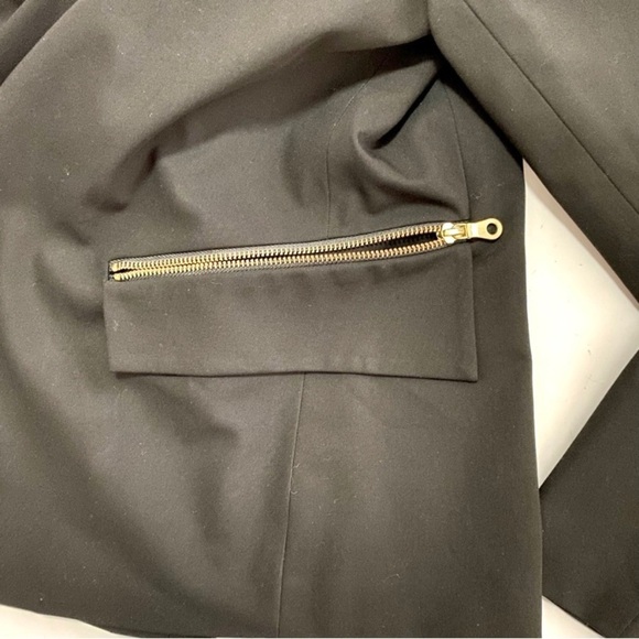 ROBERT RODRIGUEZ Sia Black Crepe Open Front Blazer Sz 6 Career Office Siren - Picture 8 of 15